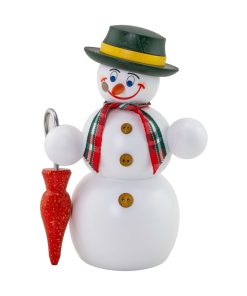 Räucherfigur Schneemann mit Schirm