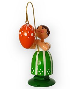 Ostermädchen mit orange-farbenen Ei