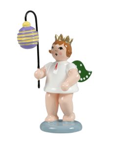 Engel mit Laterne lilla-gelb, ohne Krone