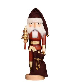 Nussknacker Weihnachtsmann, natur-gold