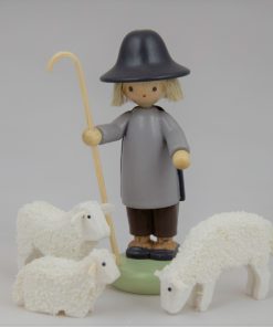 Hirte und drei Schafe