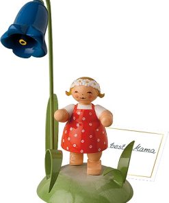 Tischkartenhalter Mädchen mit Glockenblume