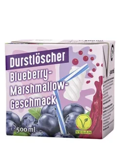 Durstlöscher, Blueberry-Marshmallow-Geschmack, vegan, 500 ml Packung