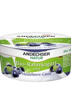 Andechser, Bio Rahmjoghurt Heidelbeer-Cassis, 10 % Fett, 150 g Becher
