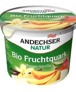 Andechser, Bio-Fruchtquark, Mango-Vanille, 20 % Fett, 450 g Becher