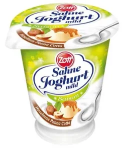 Zott, Sahnejoghurt, Haselnuss & Panna Cotta, 140 g Becher