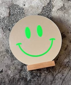 Spiegel *Happy Smile*, Neon Grün