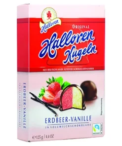 Halloren, Kugeln, Erdbeer-Vanille, 125 g Schachtel