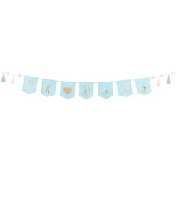 Babyshower Girlande “Oh Baby” Blau