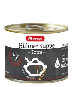 Menzi, Hühnersuppe, Extra, 1:7 konzentriert, 5 Dosen à 200 ml, 1000 ml Packung