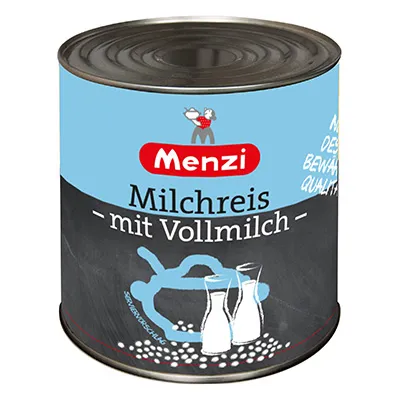 Menzi, Milchreis mit Vollmilch, 2,5 kg Dose