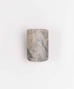 Wandlampe aus Holz Eiche geschwungen 1411 ALMUT • Schirmmaterial Stein