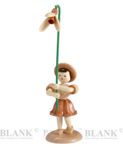 Blumenmädchen mit Schneeglöckchen in Naturtönen