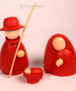Figurenset Heilige Familie modern groß natur/rot